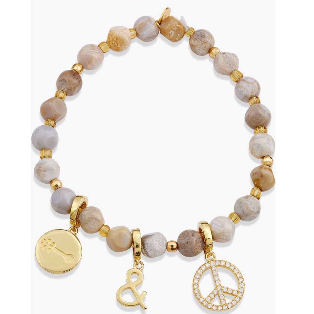 + SAVVY CIE JEWELS + Beaded Stretch Pendant Bracelet - Picture 1 of 2